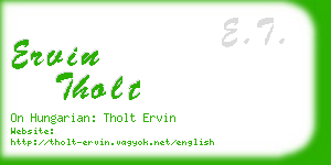 ervin tholt business card